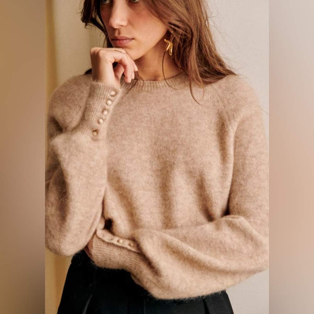 Sezane Louise Jumper Light Beige - Size XXS